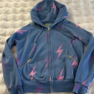 Aviator Nation Hoodie with Pink Lightning Bolts